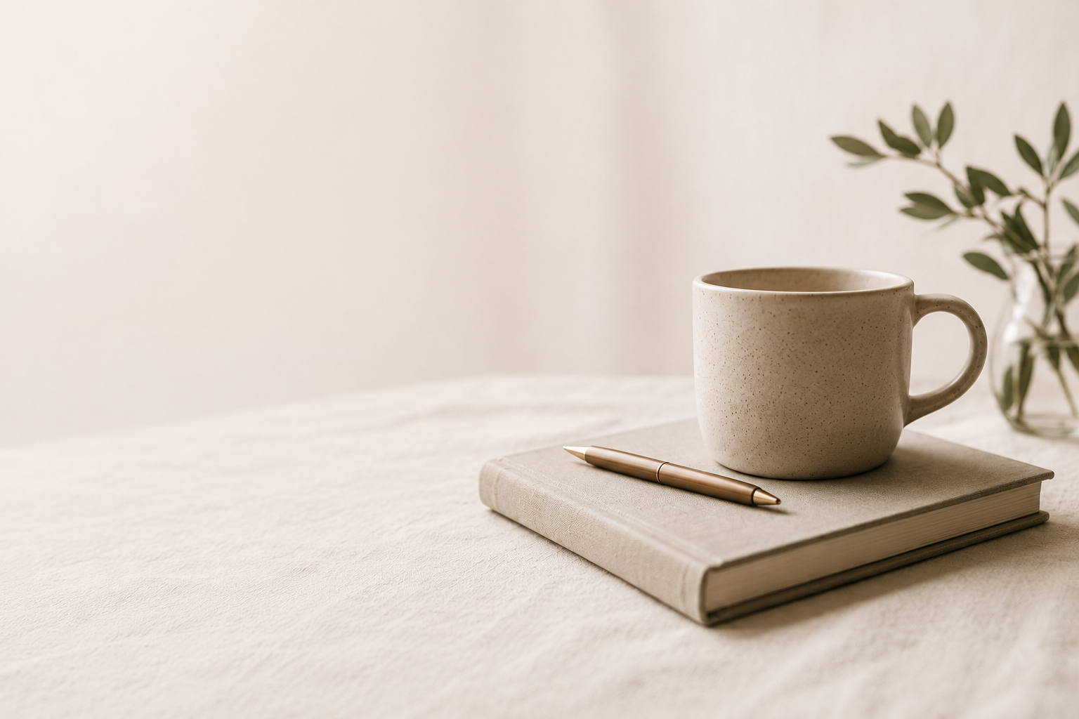 shineLetter Titelbild shineLetter Startbild mit Tasse vor ruhigem Hintergrund