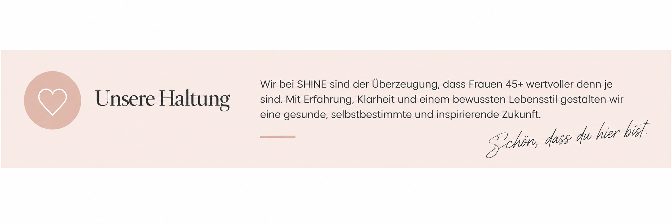Unsee Haltung bei SHINE Herz mit Text
